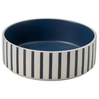 IKEA UTSÅDD Bol pentru animale de companie, dungat negru-albastru/albastru inchis, 15 cm
