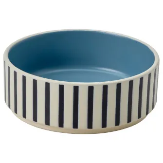 IKEA UTSÅDD Bol pentru animale de companie, dungat negru-albastru/gri-albastru, 11 cm