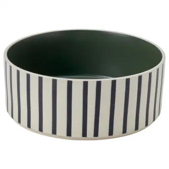 IKEA UTSÅDD Bol pentru animale de companie, dungat negru-albastru/gri-verde, 19 cm