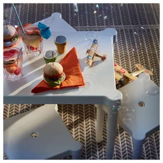 IKEA UTTER Taburet pentru copii, interior/exterior/alb
