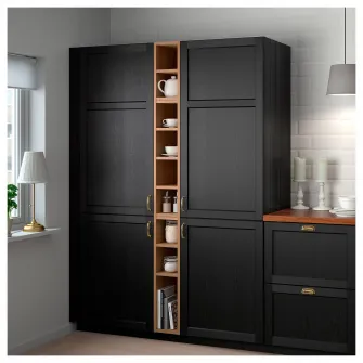 IKEA VADHOLMA Depozitare deschisa, maro/frasin lacuit, 20x37x80 cm