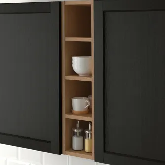 IKEA VADHOLMA Depozitare deschisa, maro/frasin lacuit, 20x37x80 cm