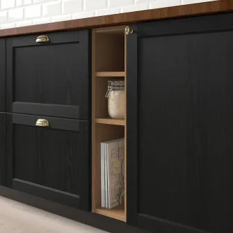 IKEA VADHOLMA Depozitare deschisa, maro/frasin lacuit, 20x37x80 cm