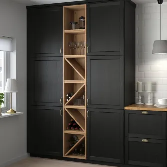 IKEA VADHOLMA Etajera sticle vin, maro/frasin lacuit, 40x37x40 cm