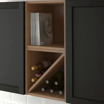 IKEA VADHOLMA Etajera sticle vin, maro/frasin lacuit, 40x37x40 cm