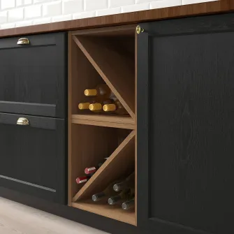 IKEA VADHOLMA Etajera sticle vin, maro/frasin lacuit, 40x37x40 cm