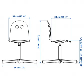 IKEA VALFRED / SIBBEN Scaun birou copii, alb