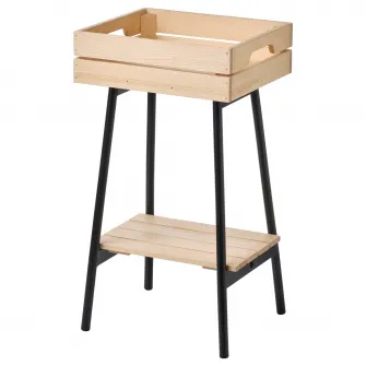 IKEA VANILJSTÅNG Suport plante, pin/negru, 55 cm