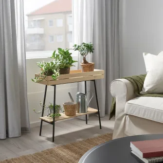 IKEA VANILJSTÅNG Suport plante, pin/negru, 67 cm