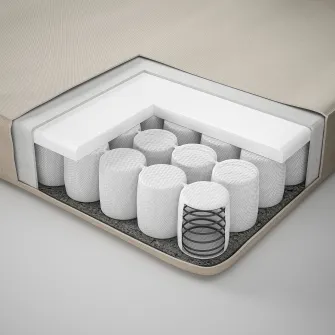 IKEA VANNAREID Saltea cu arcuri impachetate, extra ferma/bej, 80x200 cm