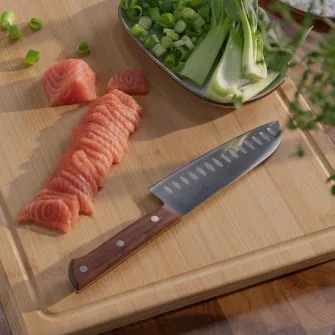 IKEA VARDAGEN Cutit santoku, inox/nuc, 16 cm