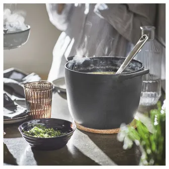 IKEA VARDAGEN Oala cu capac, fonta emailata mat/negru, 5 l
