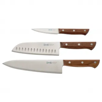 IKEA VARDAGEN Set cutite, 3 piese, inox/nuc