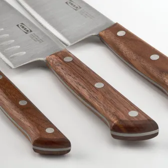 IKEA VARDAGEN Set cutite, 3 piese, inox/nuc