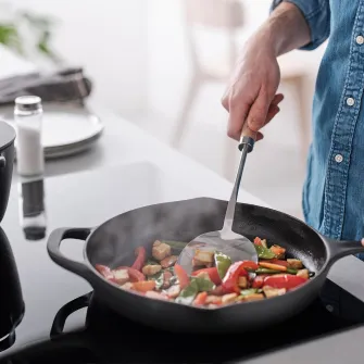 IKEA VARDAGEN Spatula wok, inox/fag, 36 cm