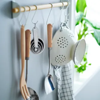 IKEA VARDAGEN Spatula wok, inox/fag, 36 cm