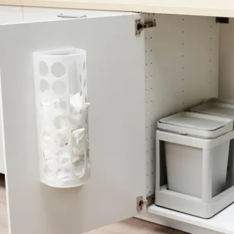 IKEA VARIERA Suport pungi plastic, alb
