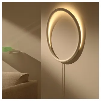 IKEA VARMBLIXT Aplica LED, alb metal/cerc