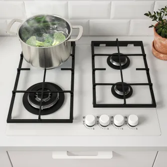 IKEA VASASTAN Plita pe gaz, IKEA 500 sticla/alb, 59 cm