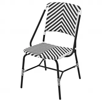 IKEA VASSHOLMEN Scaun, interior/exterior, negru/alb