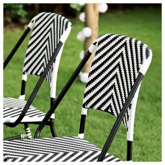 IKEA VASSHOLMEN Scaun, interior/exterior, negru/alb