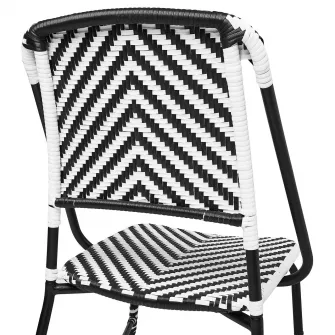 IKEA VASSHOLMEN Scaun, interior/exterior, negru/alb