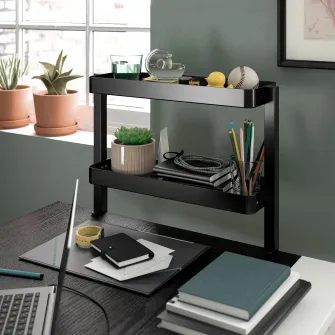 IKEA VATTENKAR Polita desktop, negru, 49x15 cm