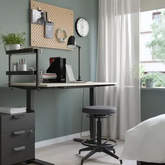 IKEA VATTENKAR Polita desktop, negru, 49x15 cm