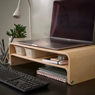 IKEA VATTENKAR Suport laptop/monitor, mesteacan, 52x26 cm