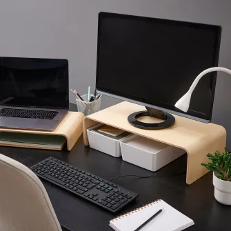 IKEA VATTENKAR Suport laptop/monitor, mesteacan, 52x26 cm