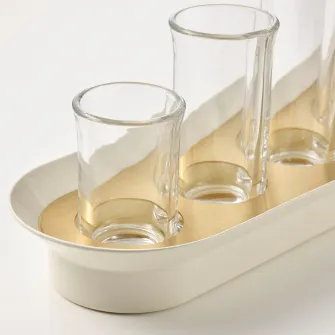 IKEA VATTENKRASSE Set de propagare, sticla transparenta ivoriu/auriu