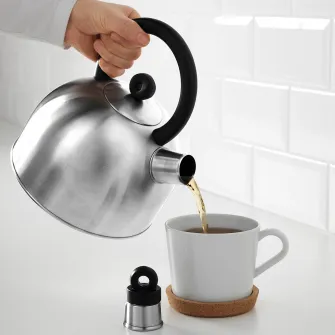 IKEA VATTENTÄT Ceainic, inox/negru, 2 l