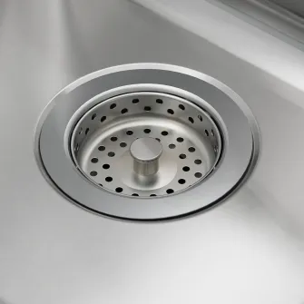IKEA VATTUDALEN Chiuveta incorp 1½cuve+uscator, inox, 88x53 cm