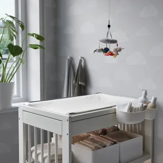 IKEA VÄDRA Husa saltea copii, alb, 48x74 cm