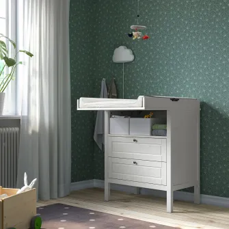 IKEA VÄDRA Husa saltea copii, alb, 75x74 cm