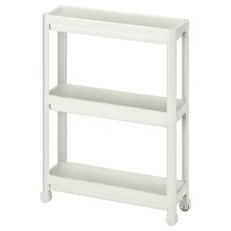 IKEA VESKEN Carucior, alb, 54x18x71 cm