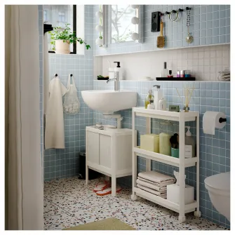 IKEA VESKEN Carucior, alb, 54x18x71 cm