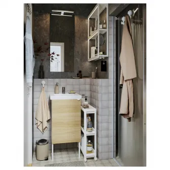 IKEA VESKEN Carucior, alb, 54x18x71 cm