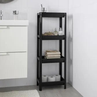 IKEA VESKEN Etajera, negru, 37x23x101 cm