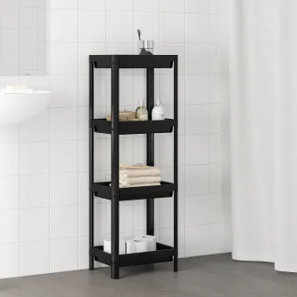 IKEA VESKEN Etajera, negru, 37x23x101 cm