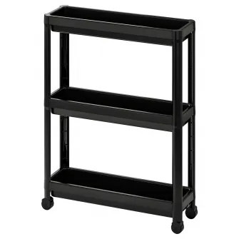 IKEA VESKEN Carucior, negru, 54x18x71 cm