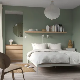IKEA VEVELSTAD Cadru pat, alb, 140x200 cm