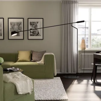 IKEA VÅGHÖJD Lampadar LED, intensitate reglabila negru