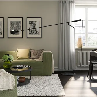 IKEA VÅGHÖJD Lampadar LED, intensitate reglabila negru