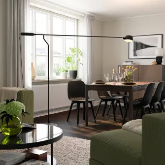 IKEA VÅGHÖJD Lampadar LED, intensitate reglabila negru