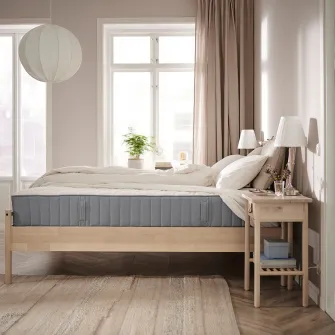 IKEA VÅGSTRANDA Saltea cu arcuri impachetate, ferma/bleu, 140x200 cm