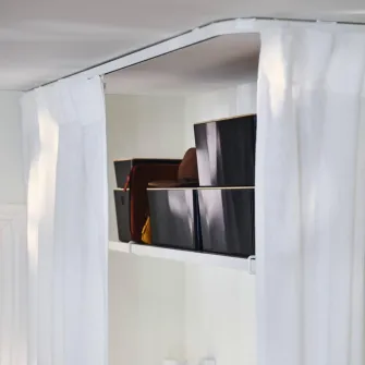IKEA VIDGA Glisor+carlig, alb