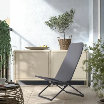 IKEA VIGGSÖ Sezlong, exterior, pliant gri inchis