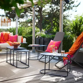 IKEA VIGGSÖ Sezlong, exterior, pliant gri inchis