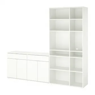 IKEA VIHALS Ansamblu depozitare, alb, 235x37x200 cm